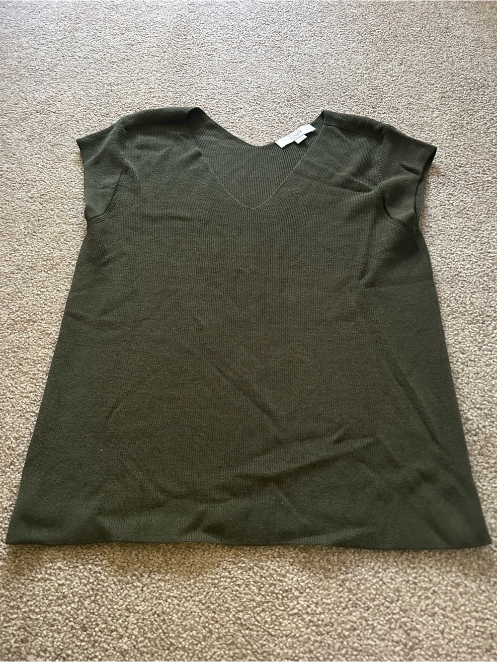 Loft sleeveless dark forest green sweater
